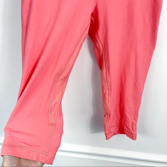 LuLuLemon Wunder Under Crop High-Rise Bright Coral Leggings - 8 - Picture 4 of 8